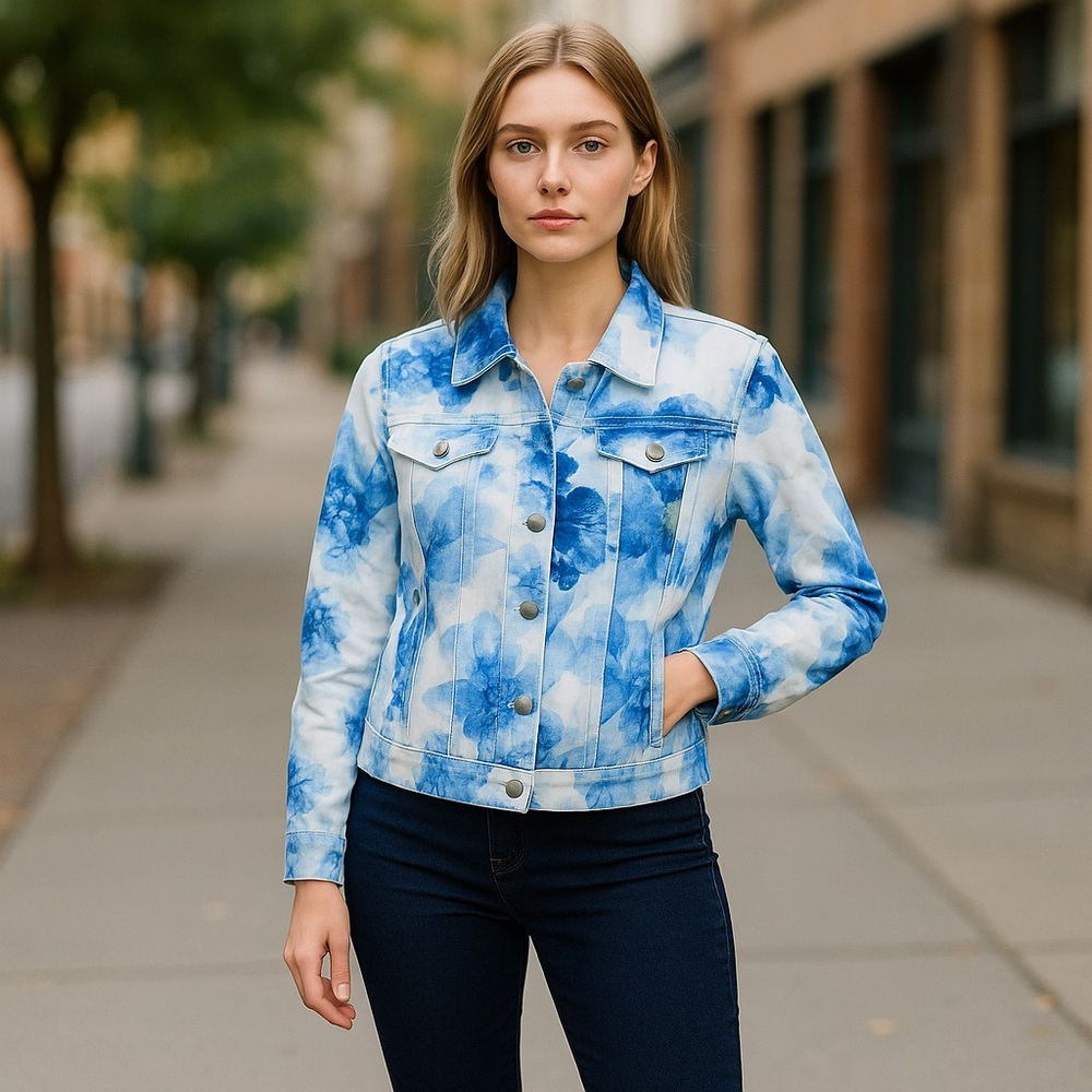 NWT Nanette Lepore Christine Blue  Denim Jacket